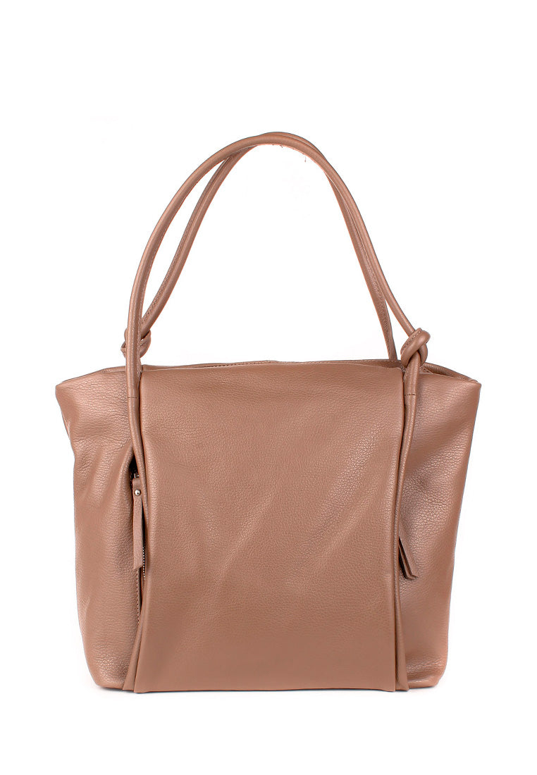 Bolso Tote de piel italiana Quadra Marrón