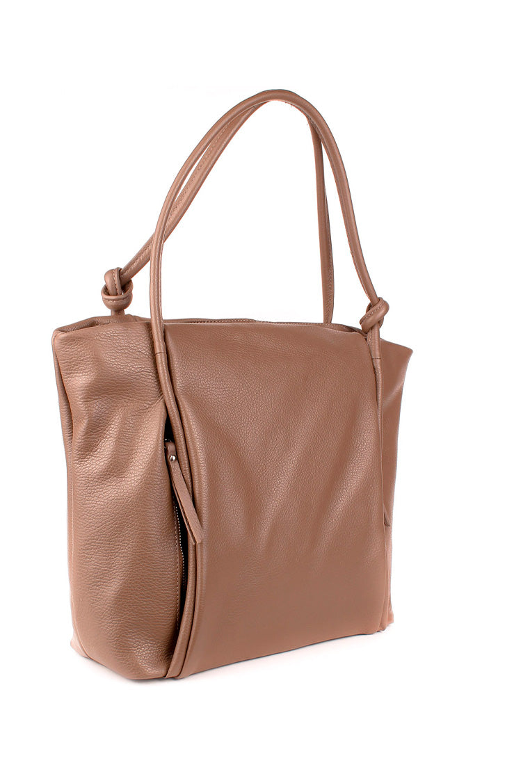 Bolso Tote de piel italiana Quadra Marrón