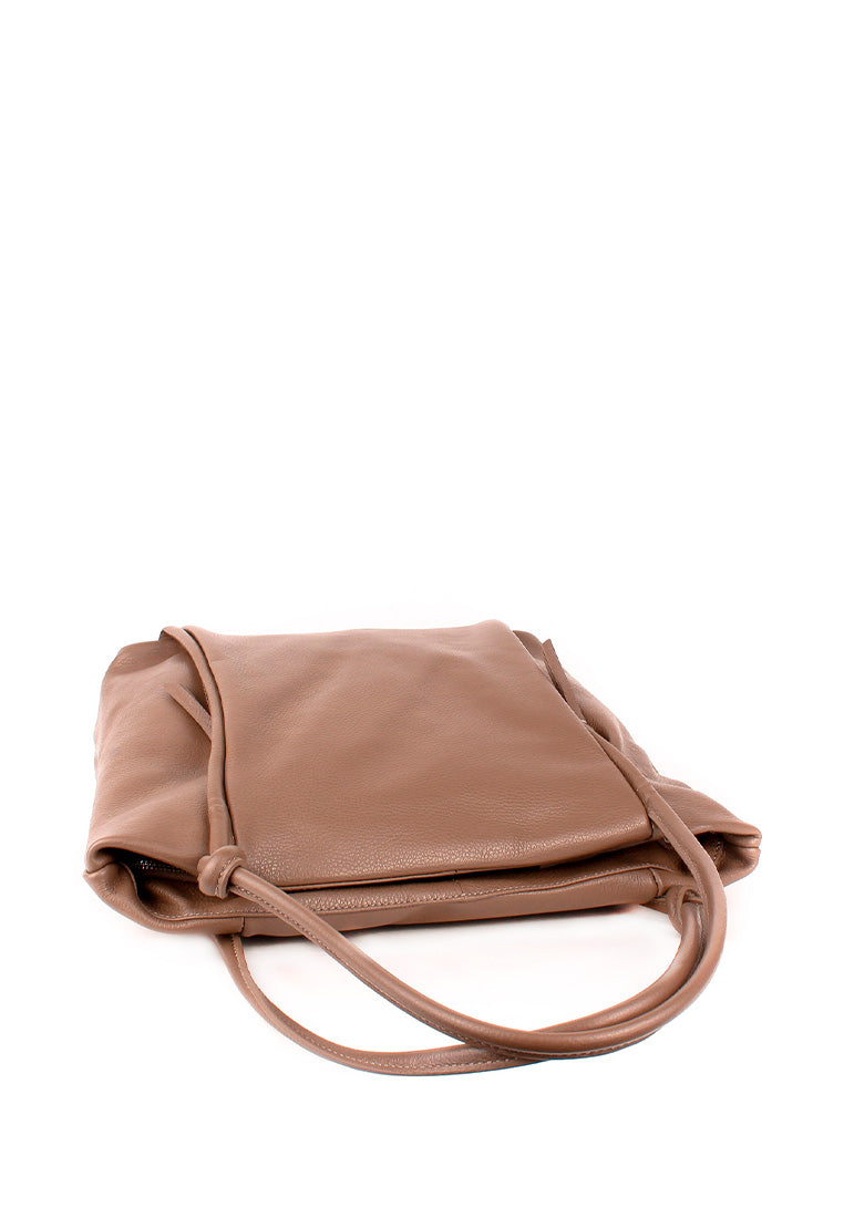 Bolso Tote de piel italiana Quadra Marrón
