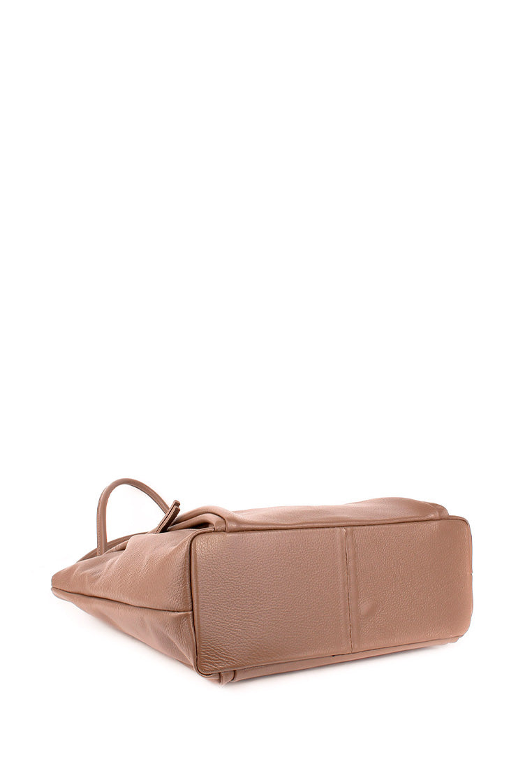 Bolso Tote de piel italiana Quadra Marrón