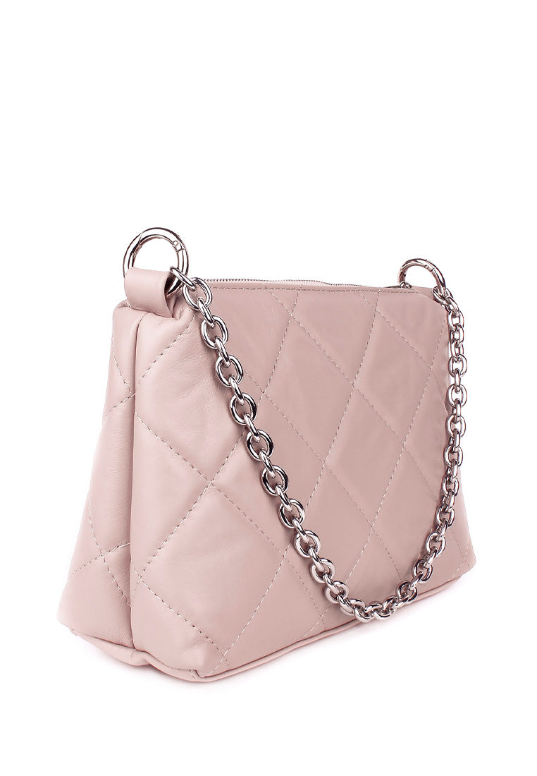 Bandolera de piel italiana Gris 1609-52-37