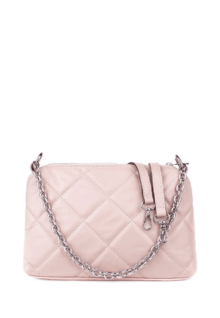 Bandolera de piel italiana Gris 1609-52-37