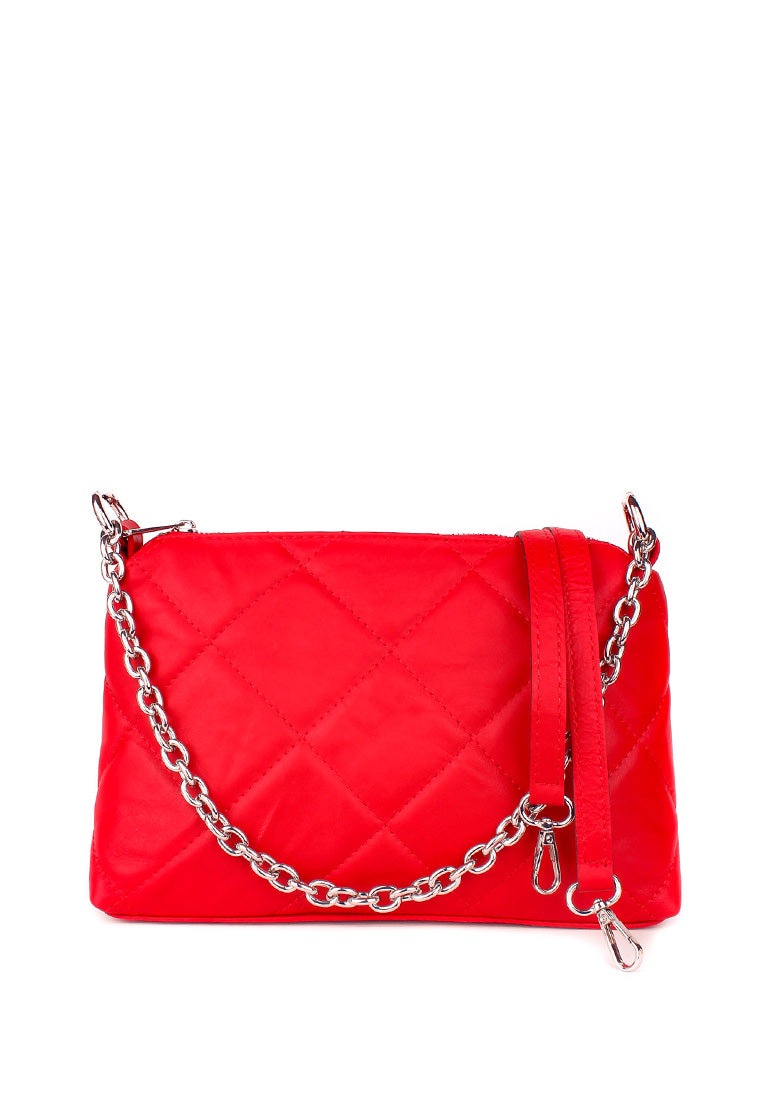 Bandolera de piel italiana Rojo 1609-13-37