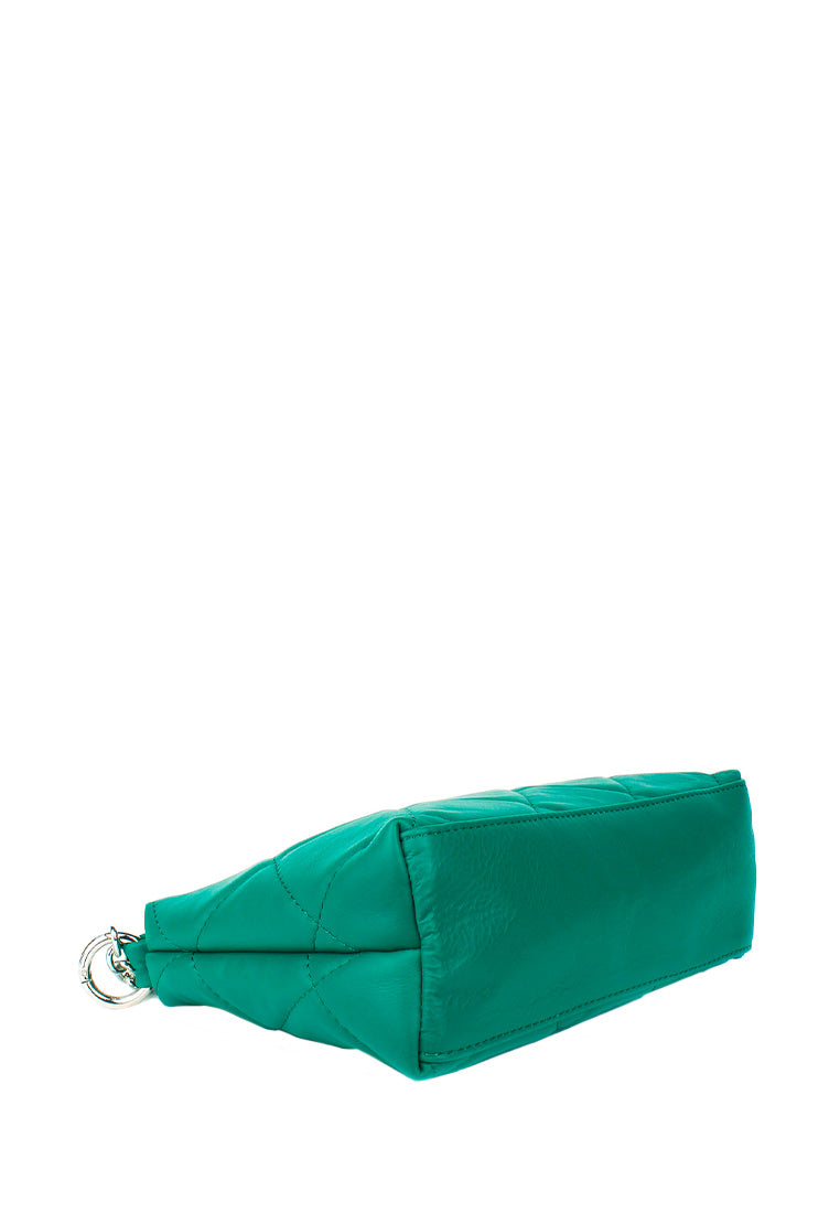 Bandolera de piel italiana Verde 1609-08-37