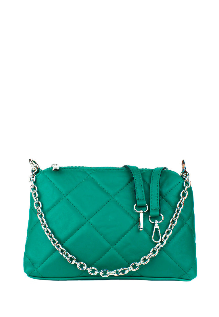 Bandolera de piel italiana Verde 1609-08-37