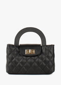 Bolso de hombro de piel italiana Negro 2237-05-37