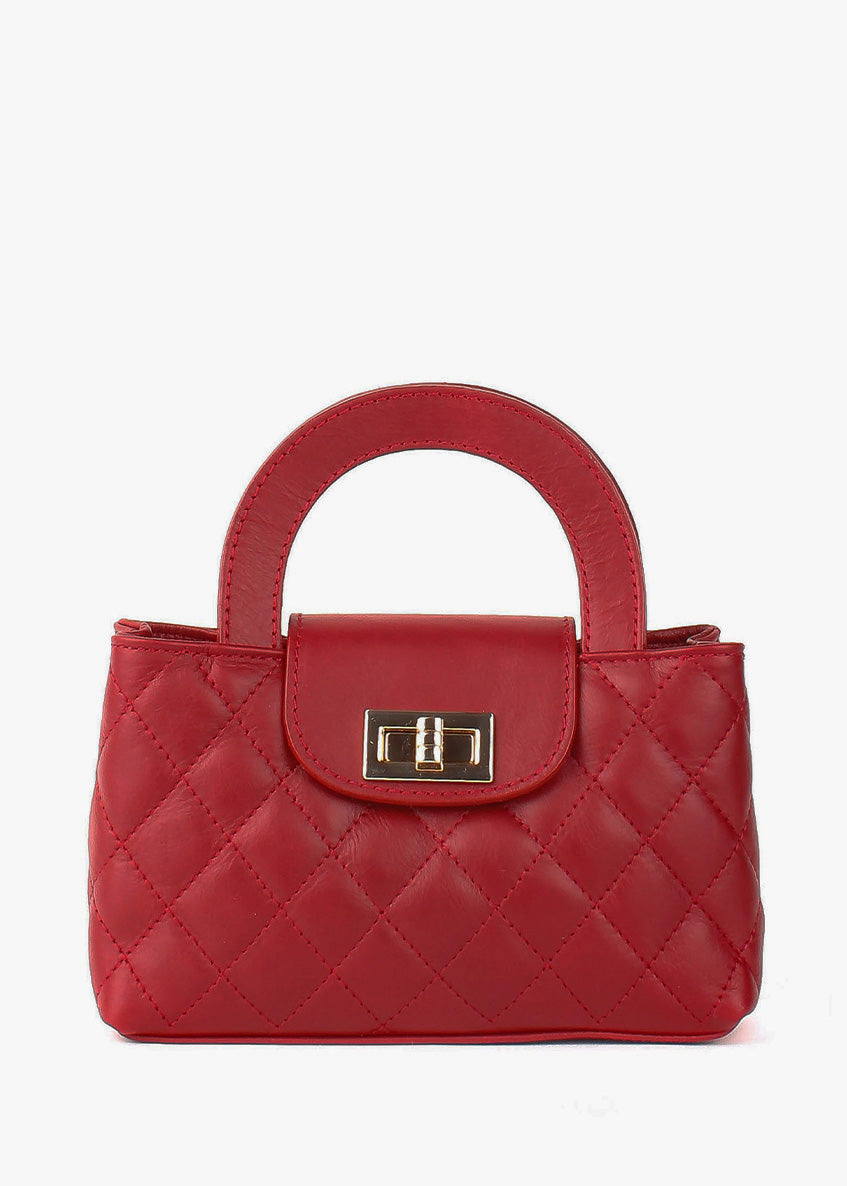 Bolso de hombro de piel italiana Burgoña 2237-12-37