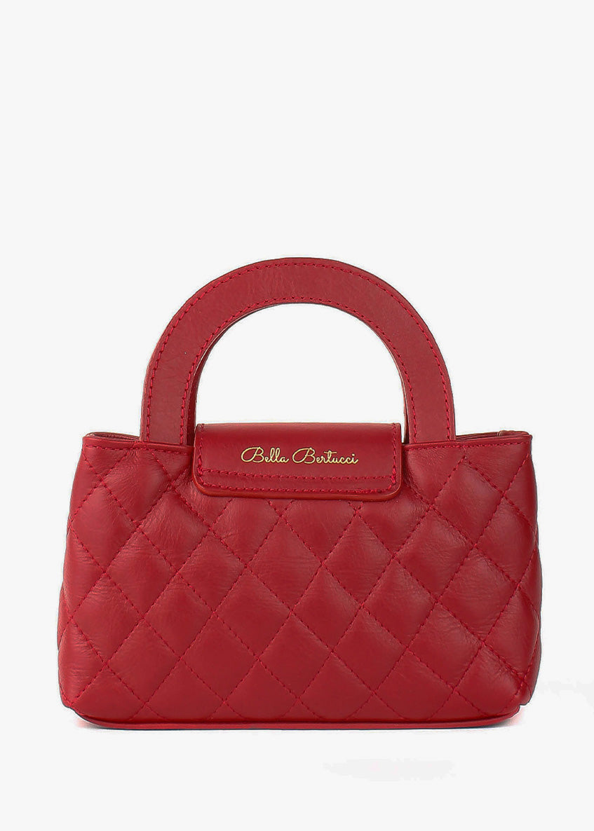 Bolso de hombro de piel italiana Burgoña 2237-12-37