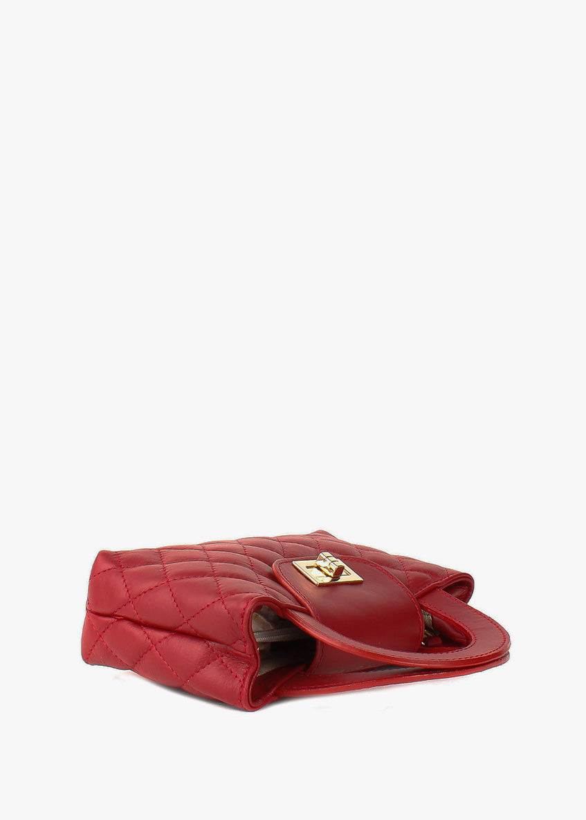 Bolso de hombro de piel italiana Burgoña 2237-12-37