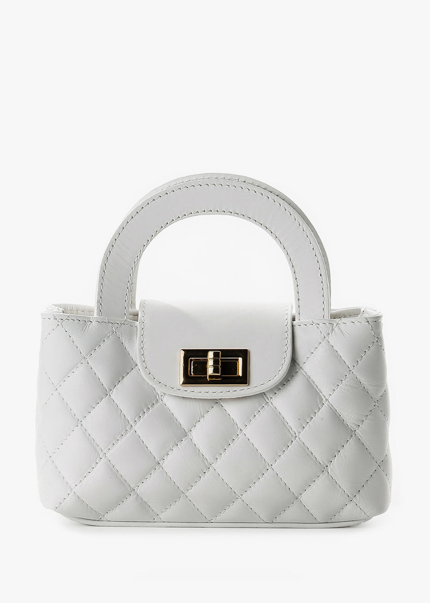Bolso de hombro de piel italiana Blanco 2237-16-37