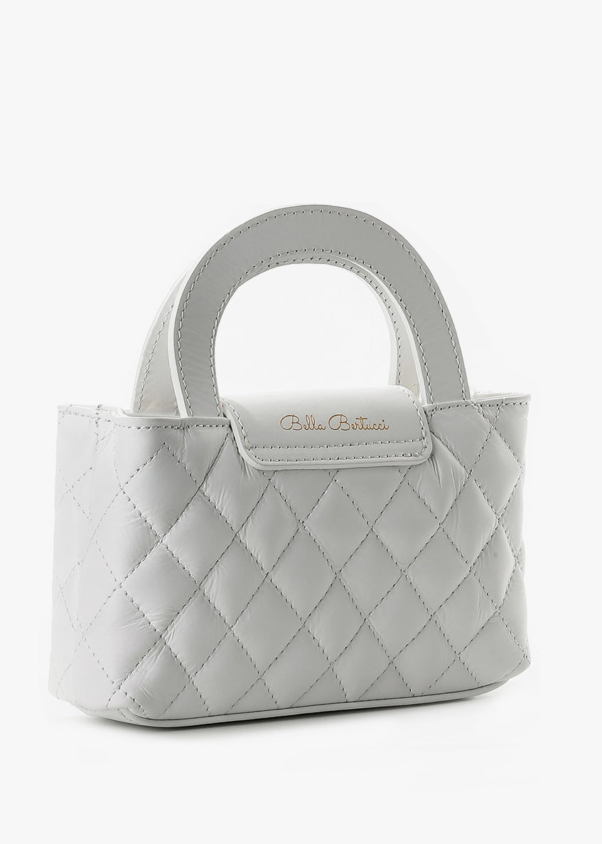 Bolso de hombro de piel italiana Blanco 2237-16-37