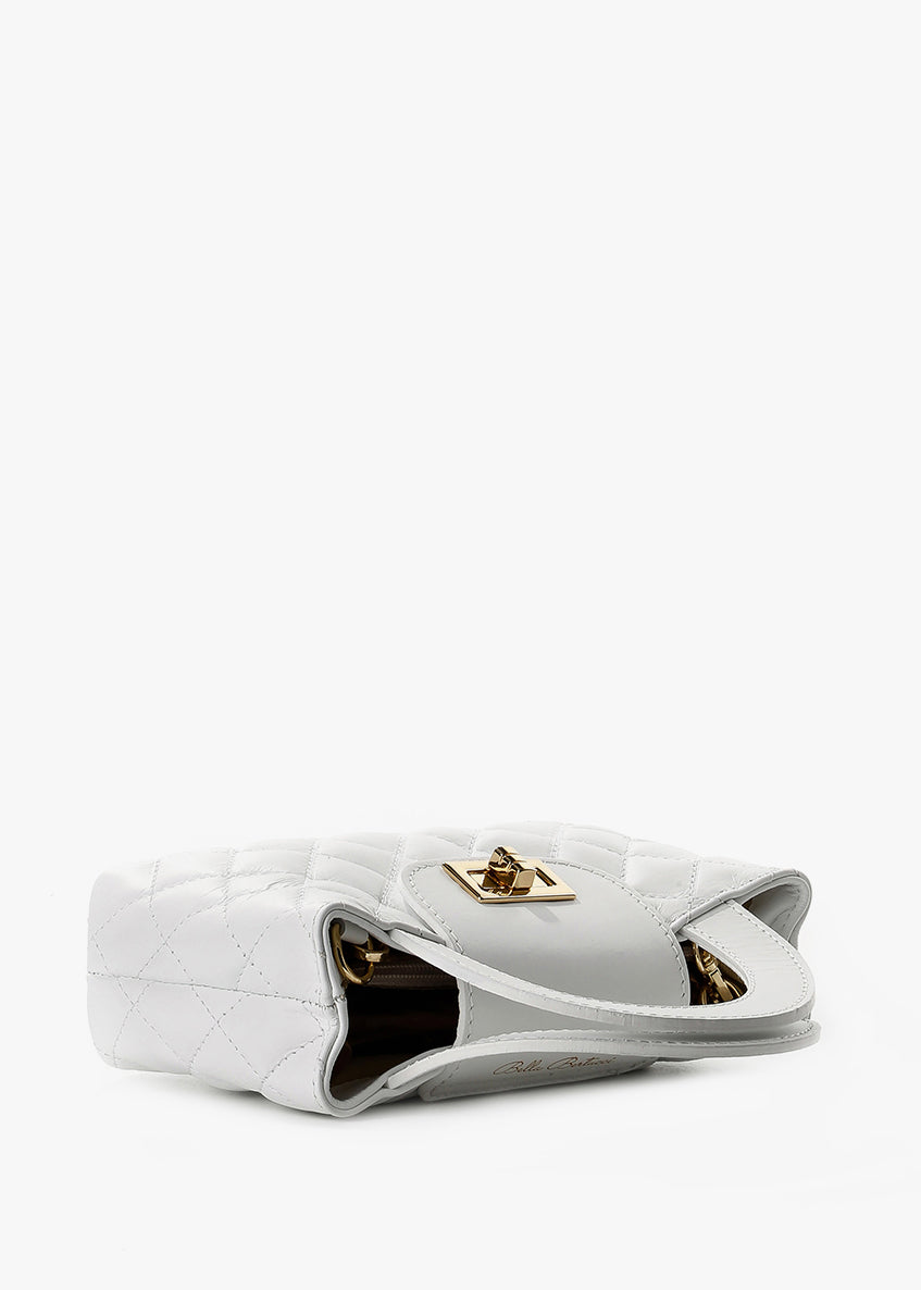 Bolso de hombro de piel italiana Blanco 2237-16-37