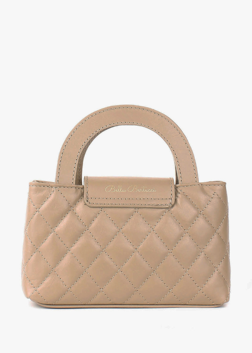Bolso de hombro de piel italiana Gris, Marrón 2237-104-37