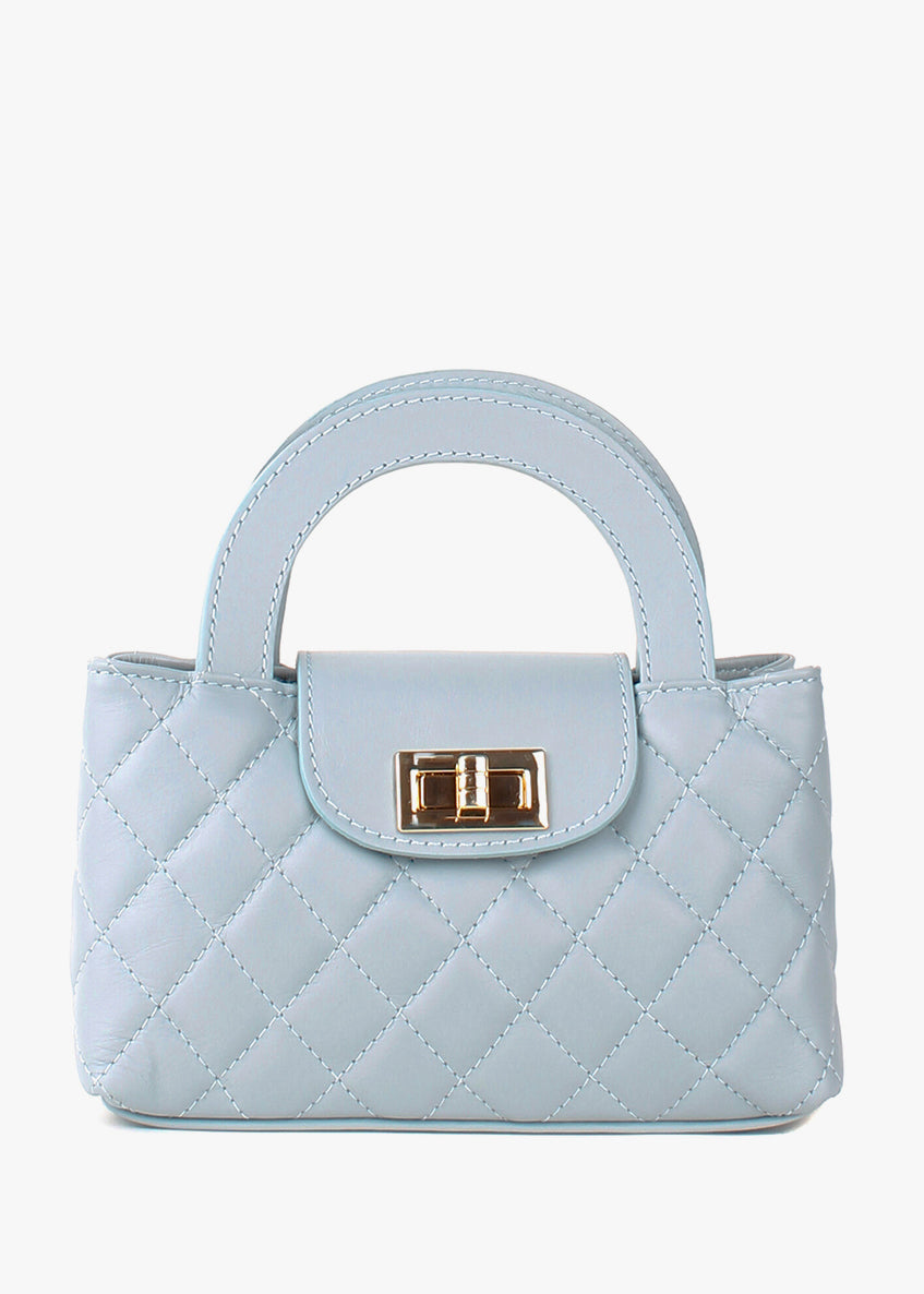 Bolso de hombro de piel italiana Блакитний 2237-17-37