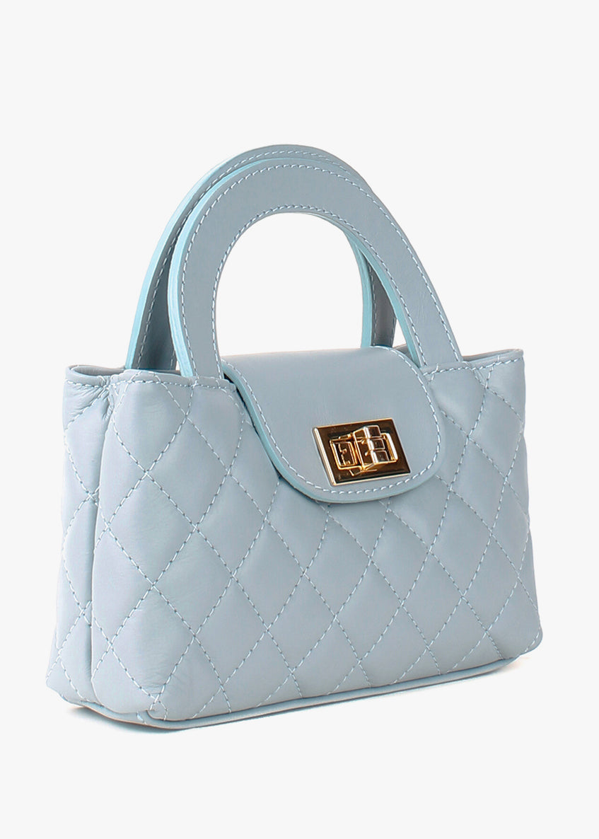 Bolso de hombro de piel italiana Блакитний 2237-17-37