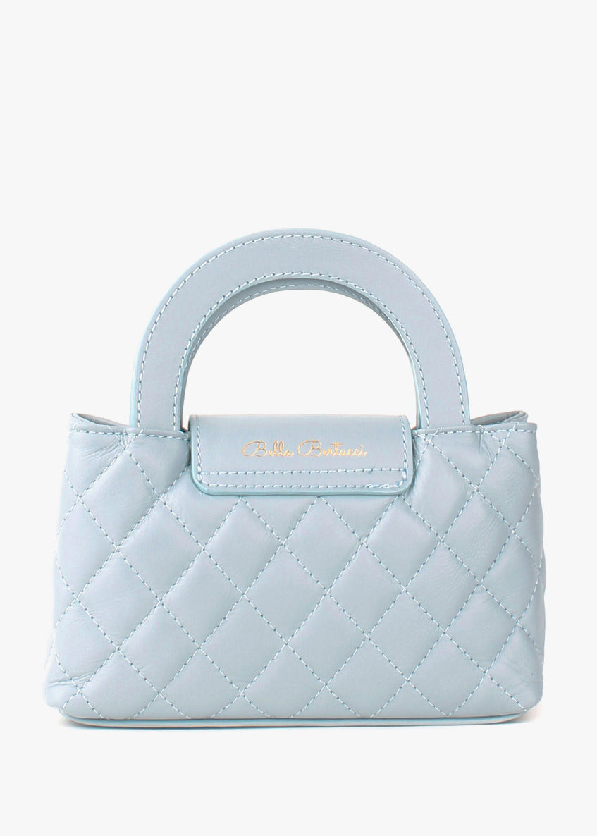 Bolso de hombro de piel italiana Блакитний 2237-17-37