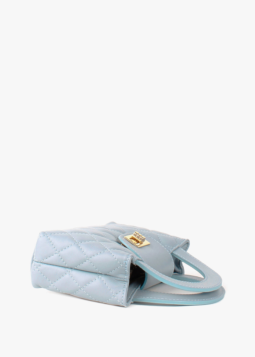 Bolso de hombro de piel italiana Блакитний 2237-17-37