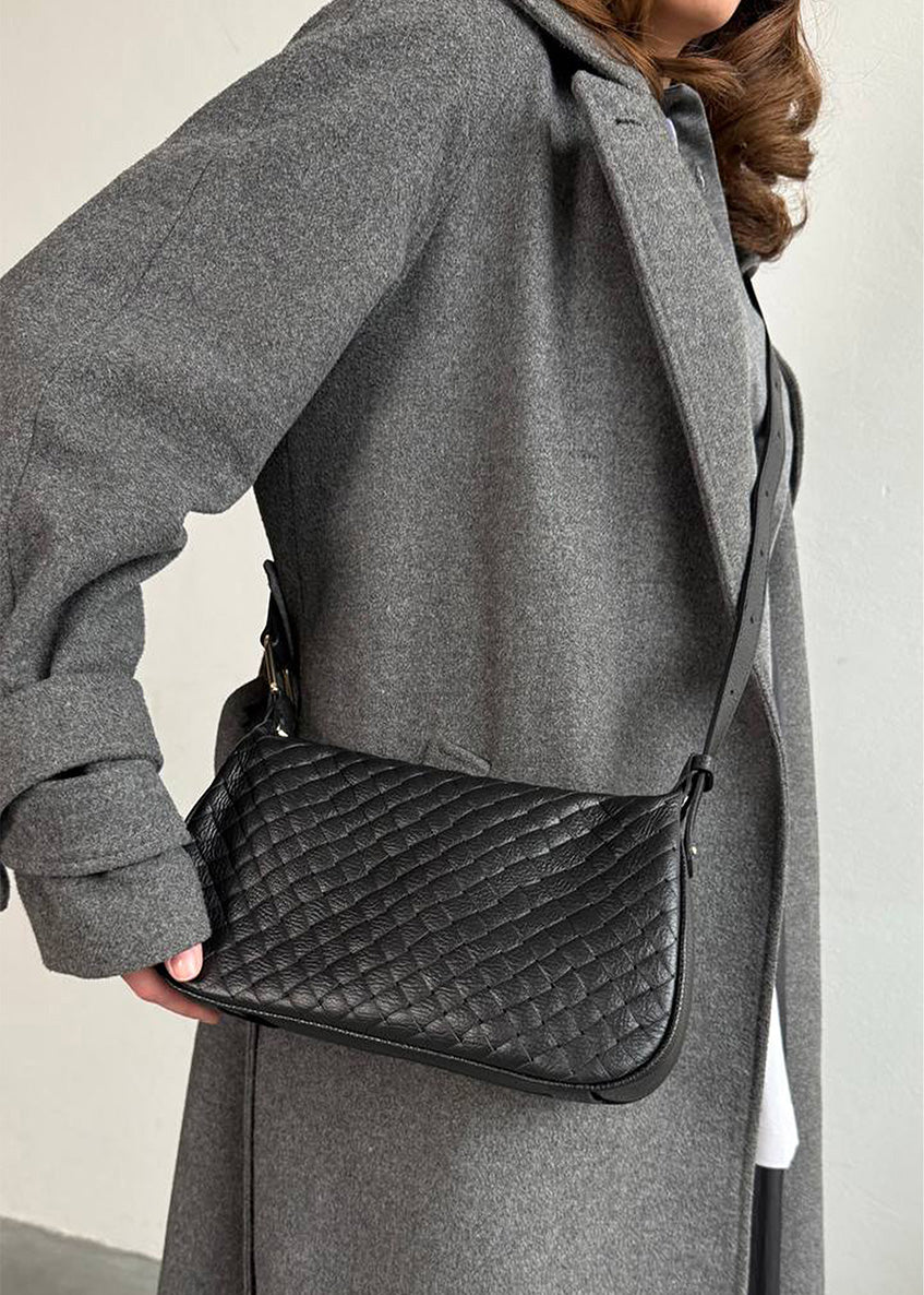 Bandolera de piel italiana Negro 8937-05-106