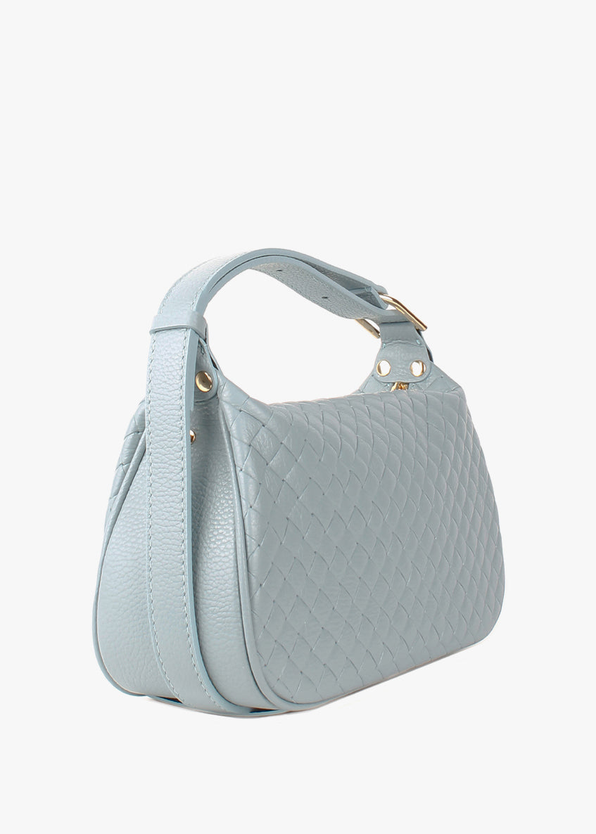 Bandolera de piel italiana Блакитний 8937-17-106