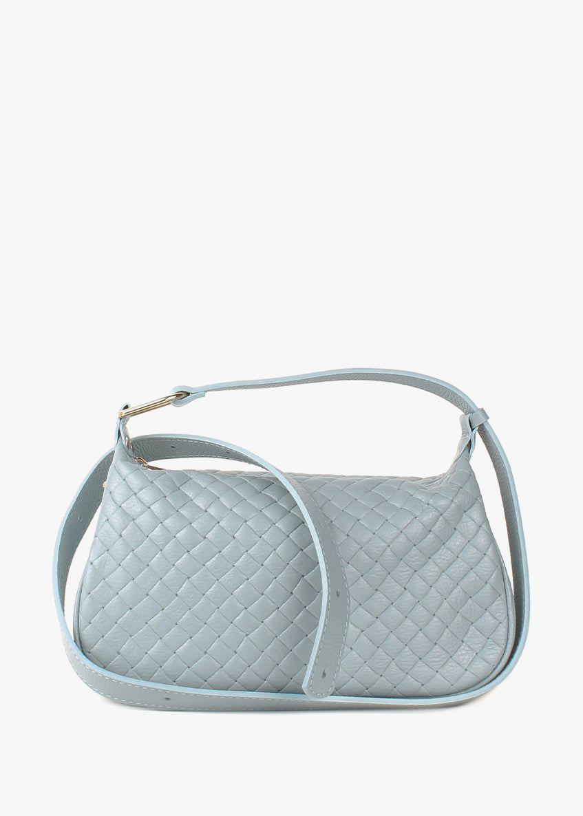 Bandolera de piel italiana Блакитний 8937-17-106