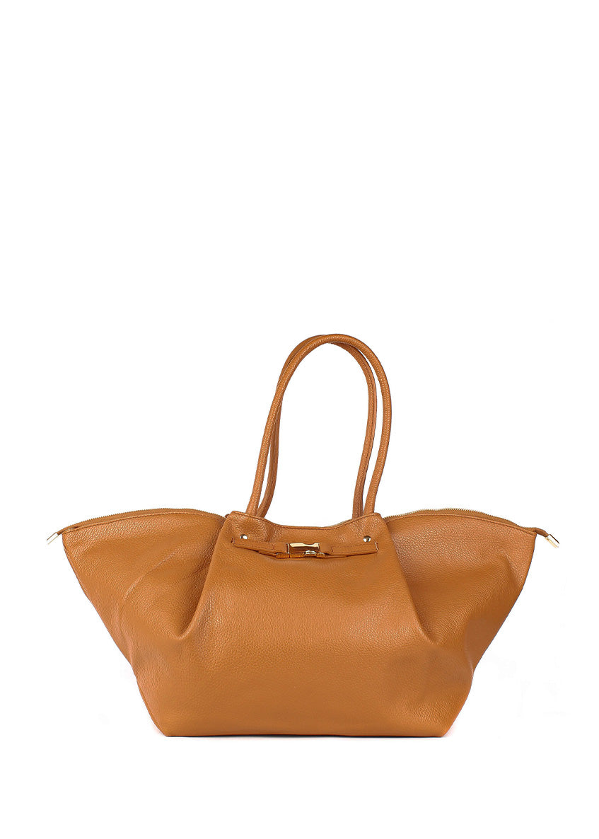 Bolso de hombro de piel italiana Rojo 7366-45-32