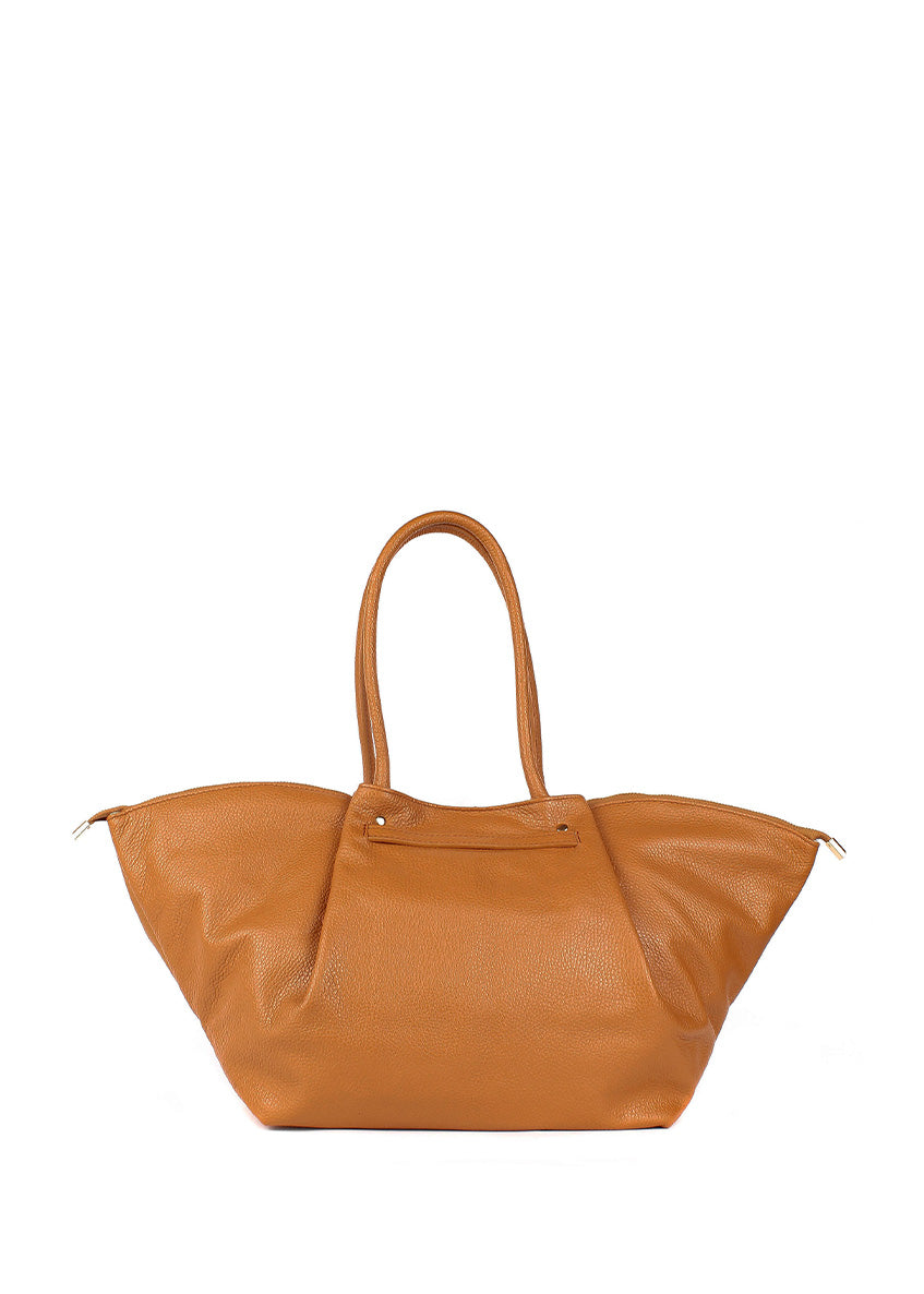 Bolso de hombro de piel italiana Rojo 7366-45-32