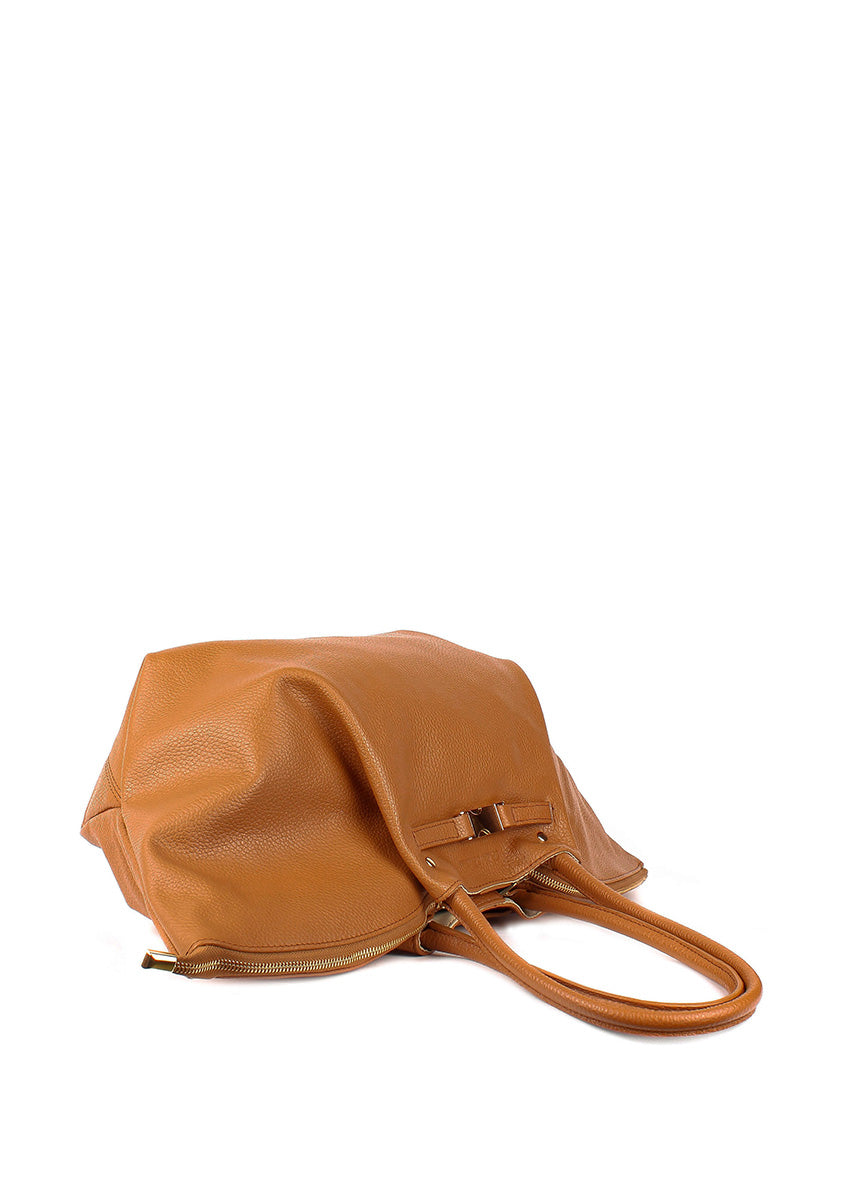 Bolso de hombro de piel italiana Rojo 7366-45-32