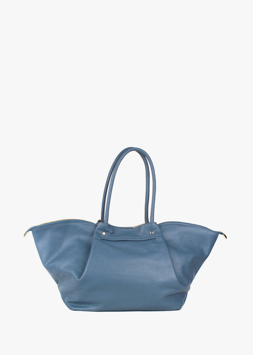 Bolso de hombro de piel italiana Темно блакитний 7366-97-32