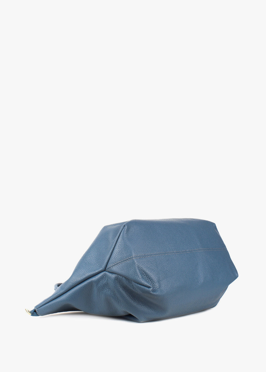 Bolso de hombro de piel italiana Темно блакитний 7366-97-32