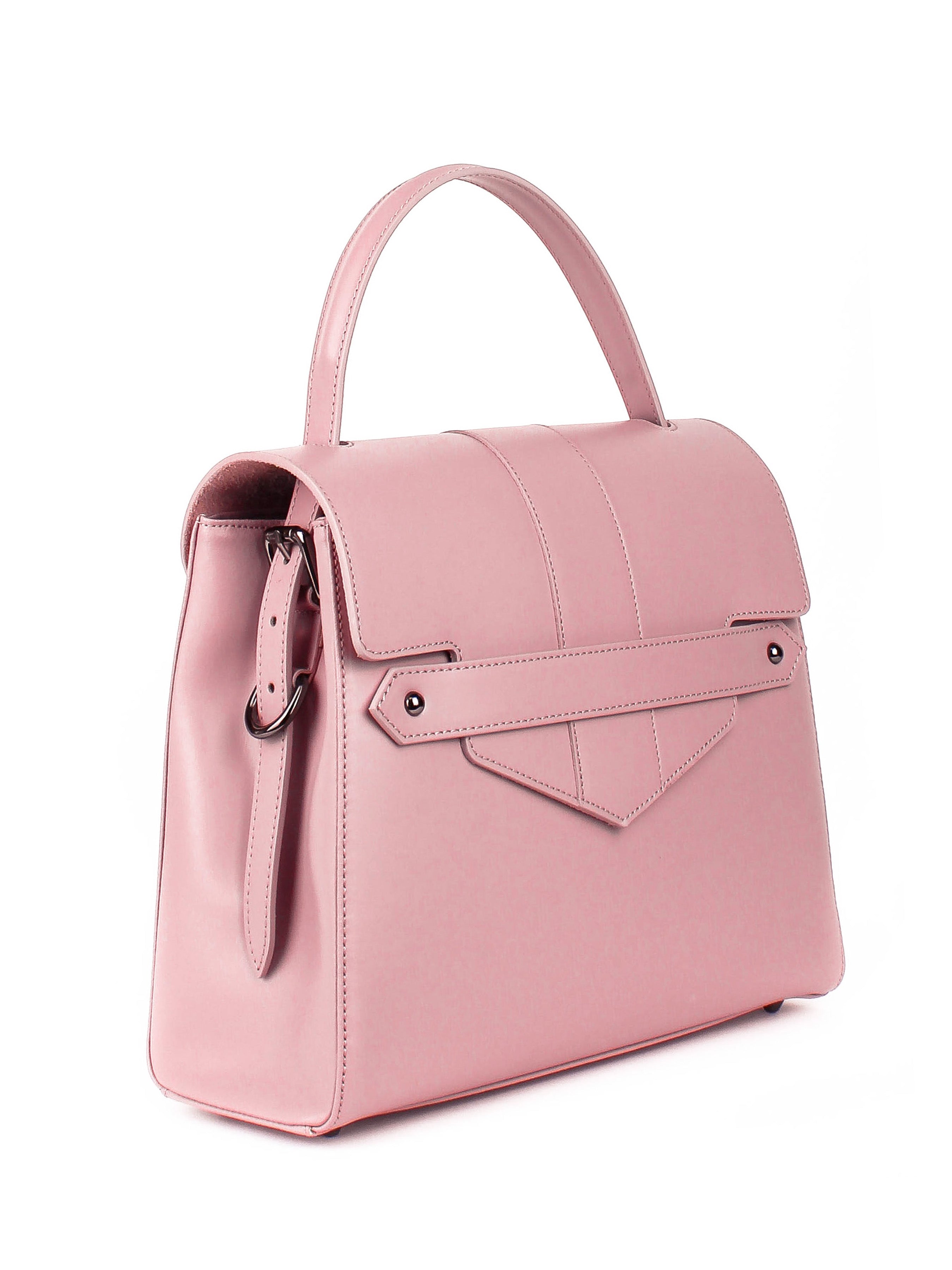 Bolso de mano de piel italiana DIVISI Rosa