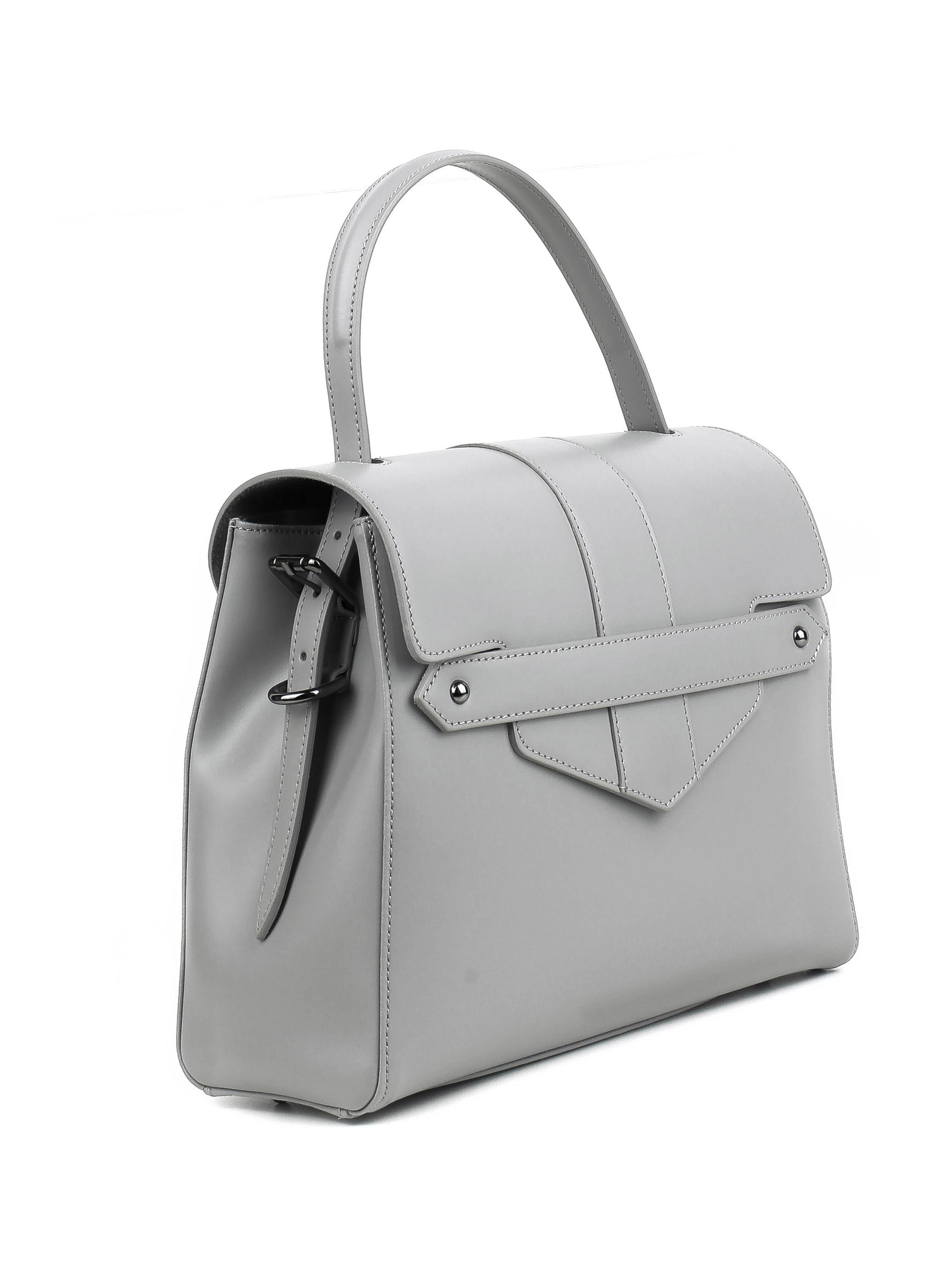 Bolso de mano de piel italiana DIVISI Gris