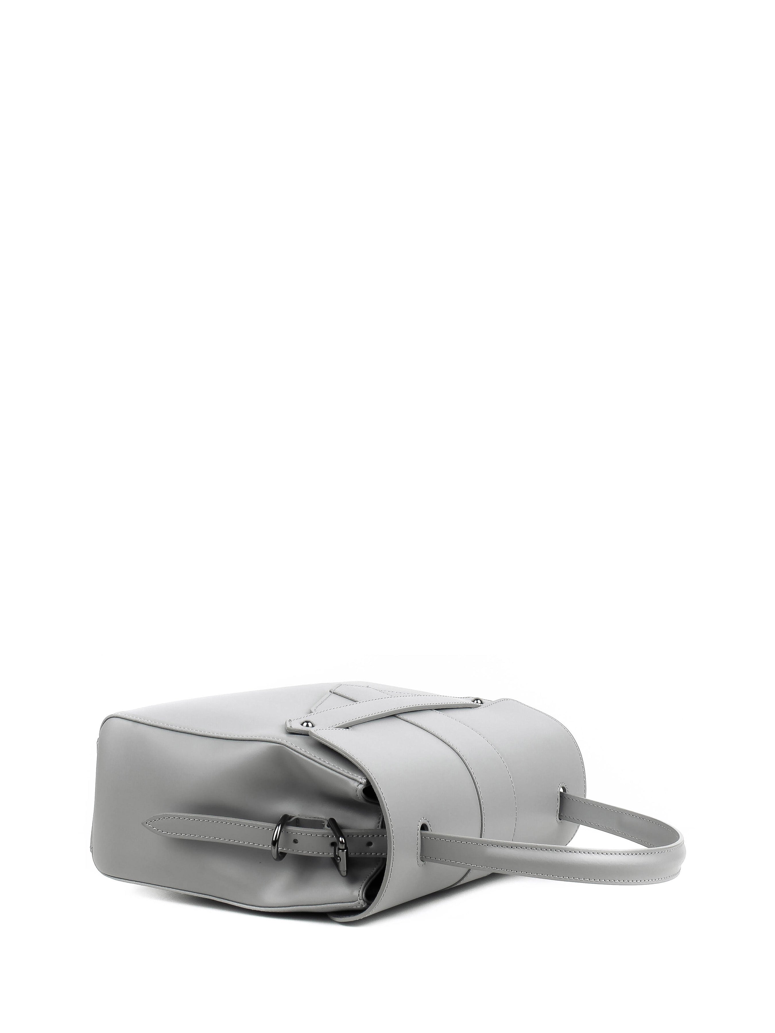 Bolso de mano de piel italiana DIVISI Gris