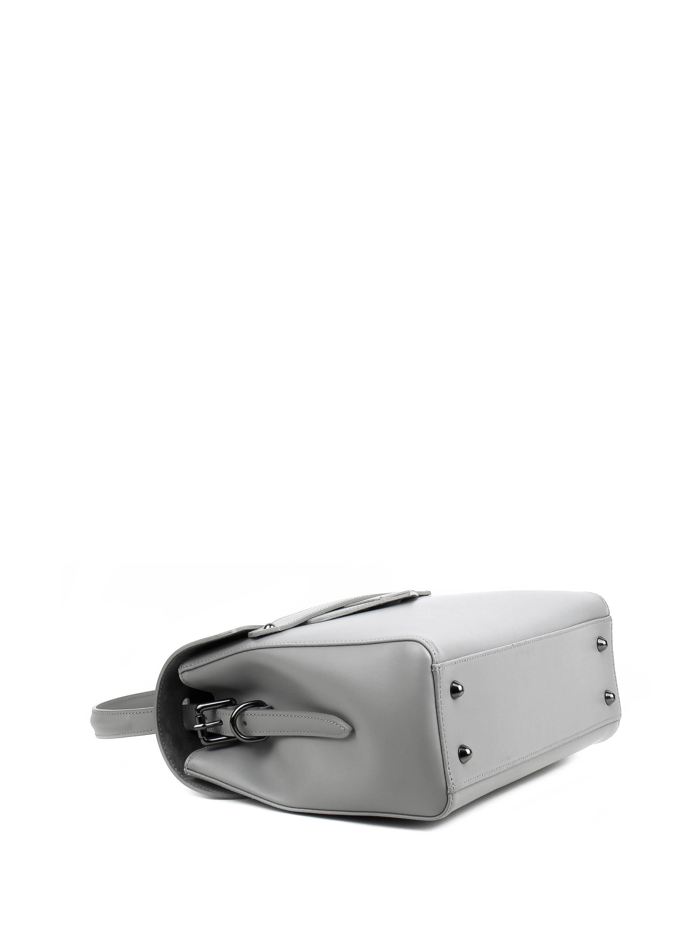 Bolso de mano de piel italiana DIVISI Gris