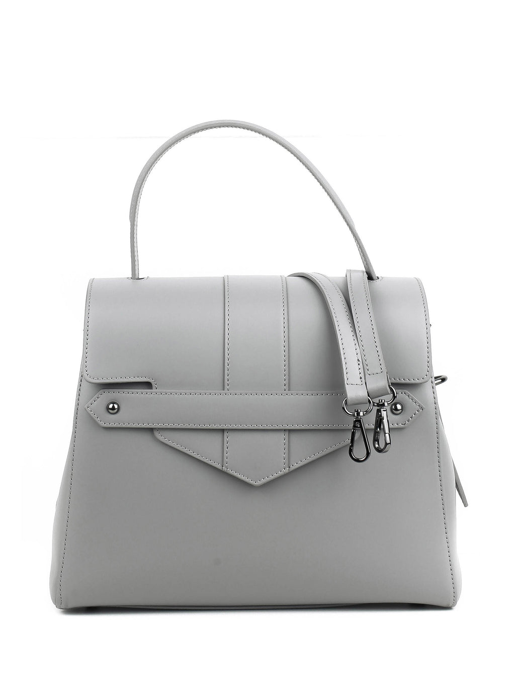 Bolso de mano de piel italiana DIVISI Gris