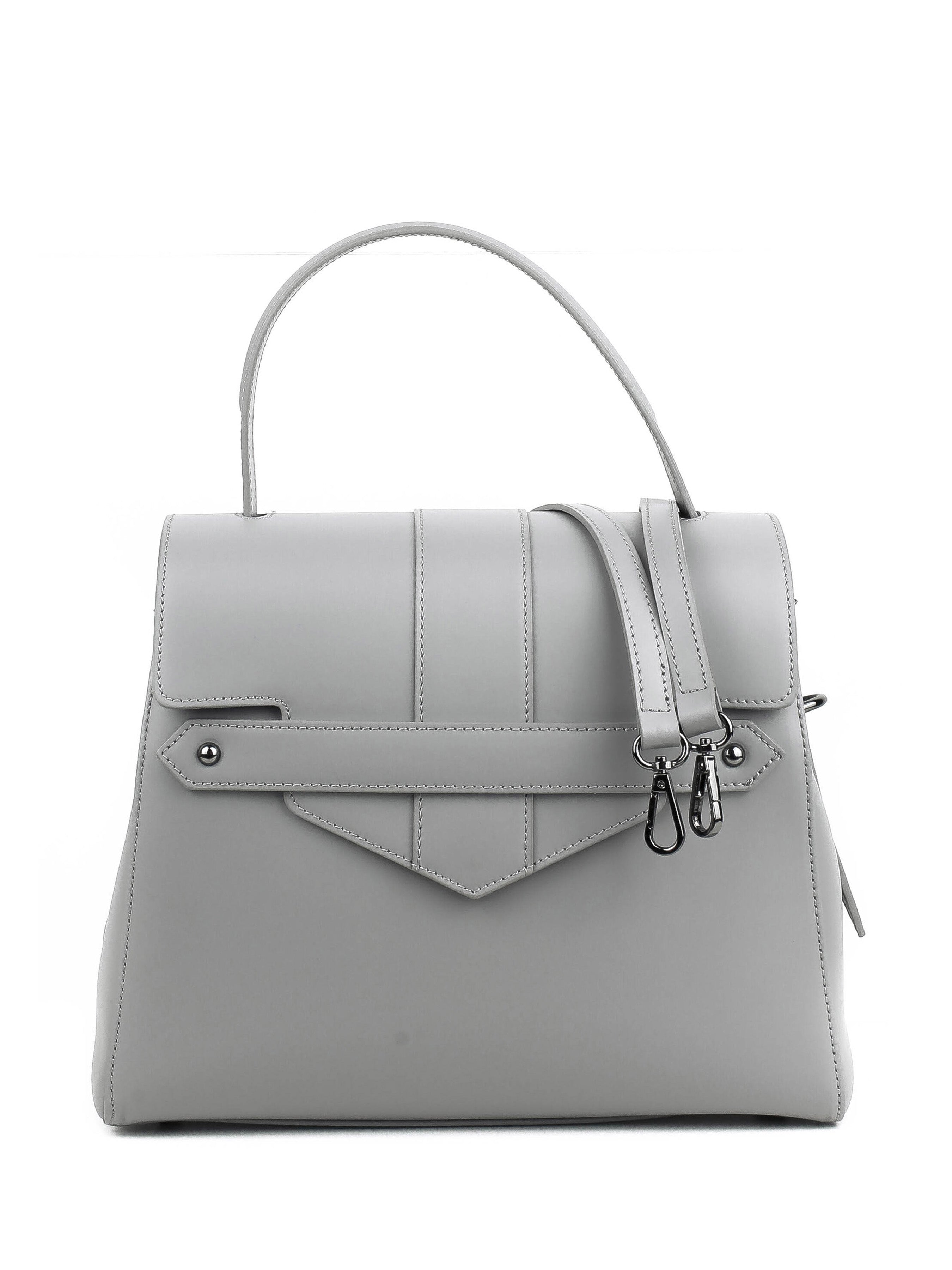 Bolso de mano de piel italiana DIVISI Gris