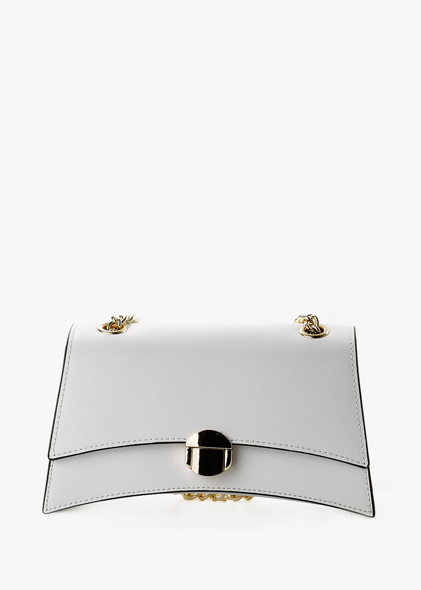 Bandolera de piel italiana Blanco 4230-16-31