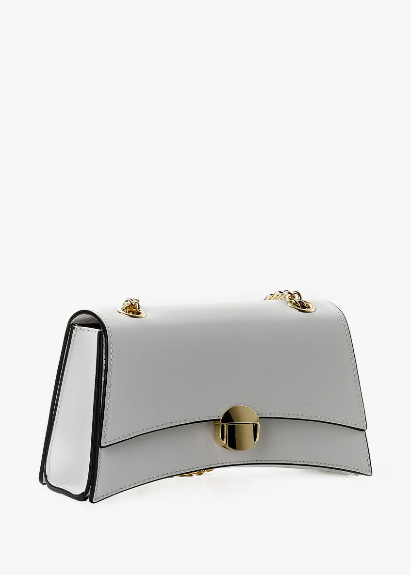 Bandolera de piel italiana Blanco 4230-16-31