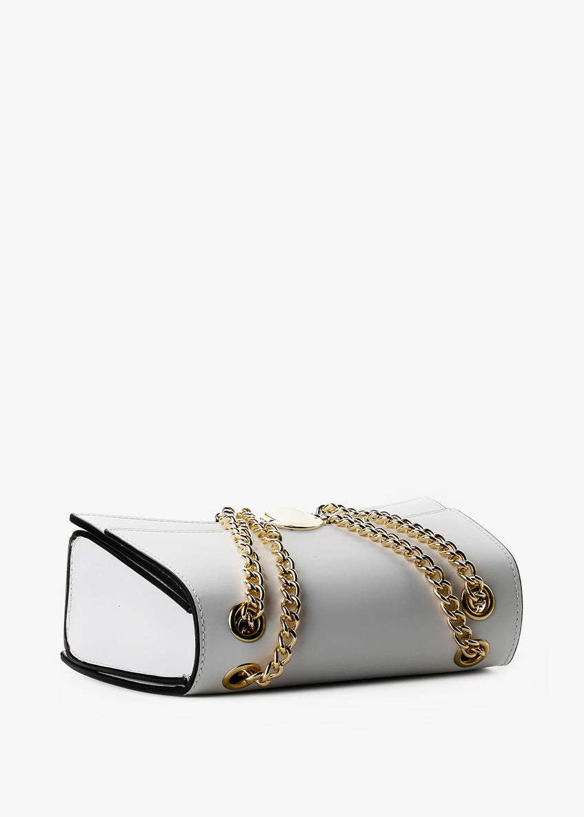 Bandolera de piel italiana Blanco 4230-16-31