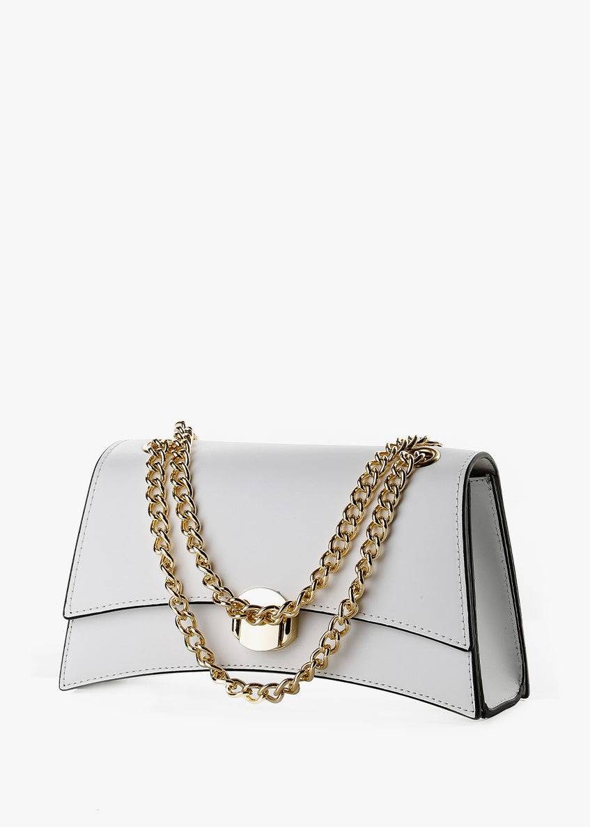 Bandolera de piel italiana Blanco 4230-16-31