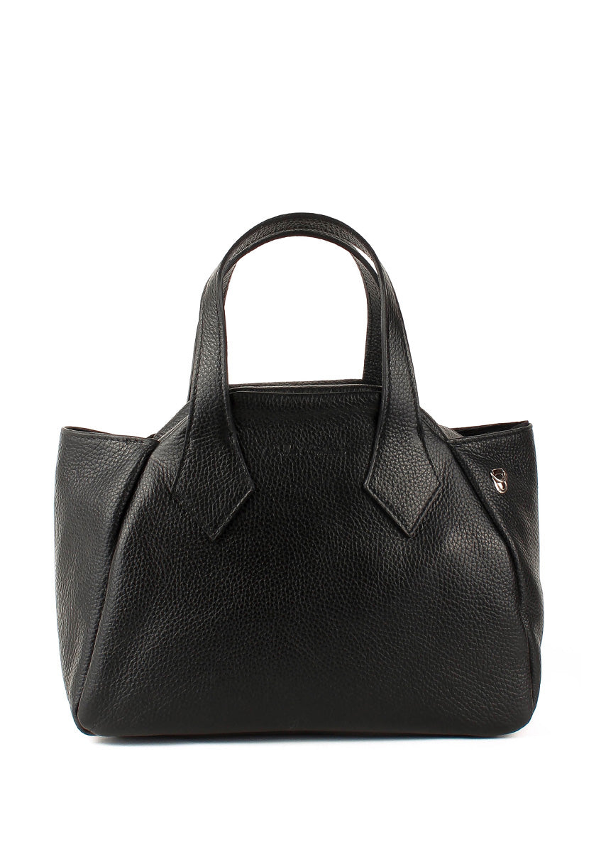 Bolso de mano de piel italiana Negro 4390-05-32