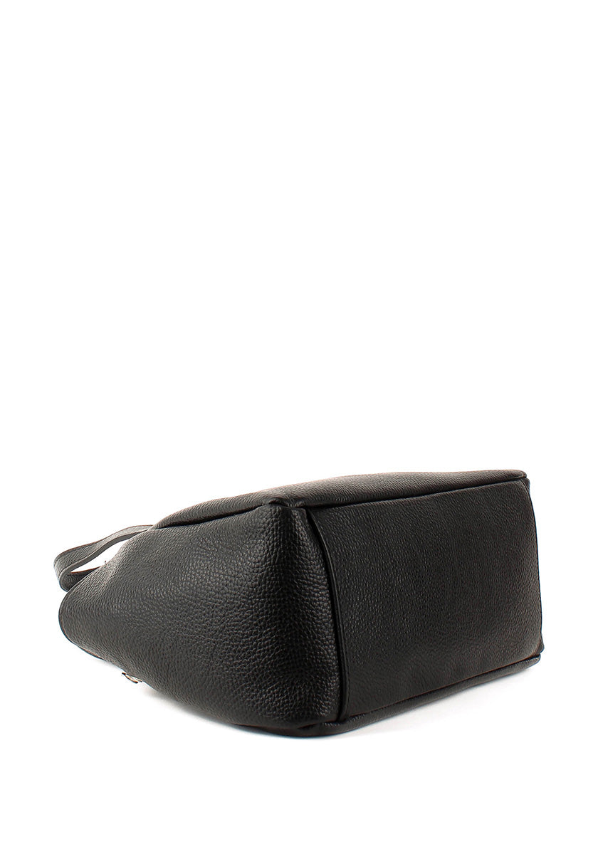 Bolso de mano de piel italiana Negro 4390-05-32