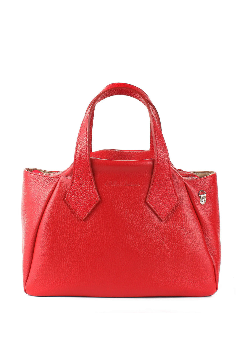 Bolso de mano de piel italiana Rojo 4390-13-32
