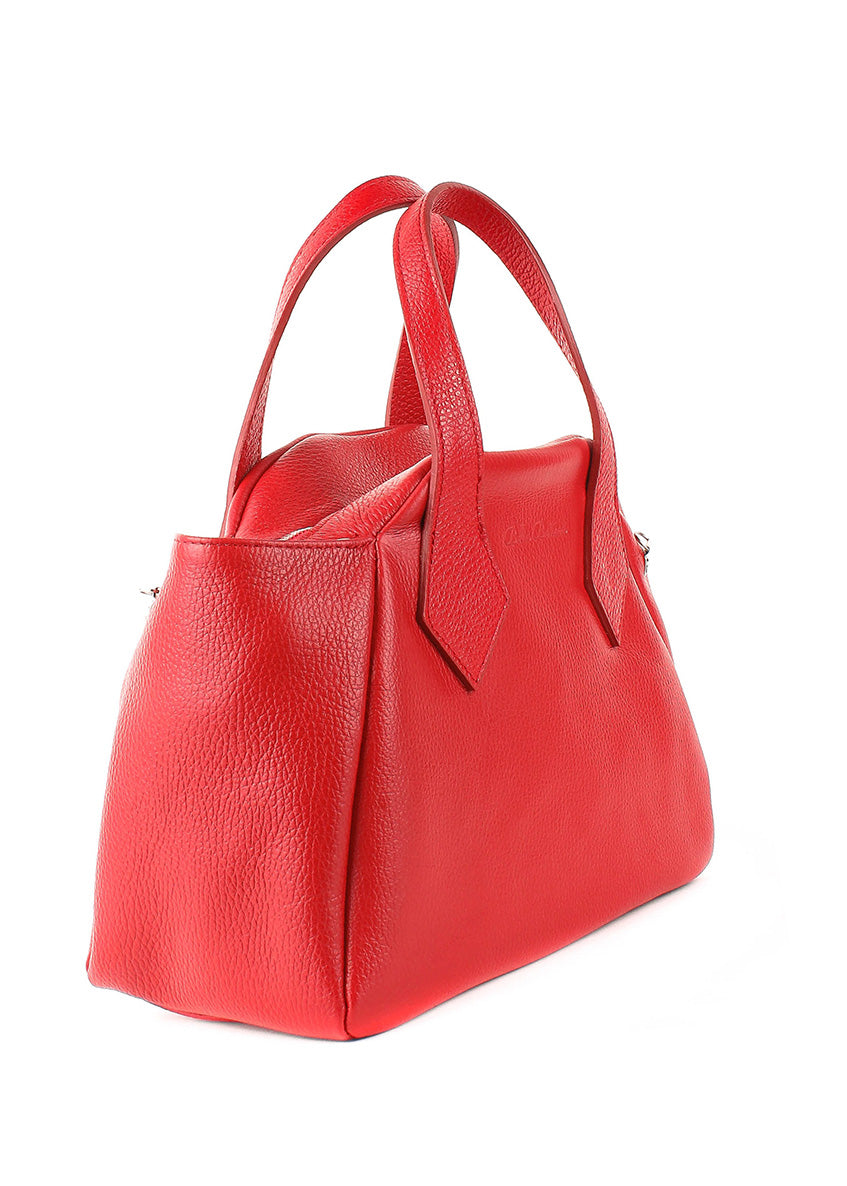 Bolso de mano de piel italiana Rojo 4390-13-32