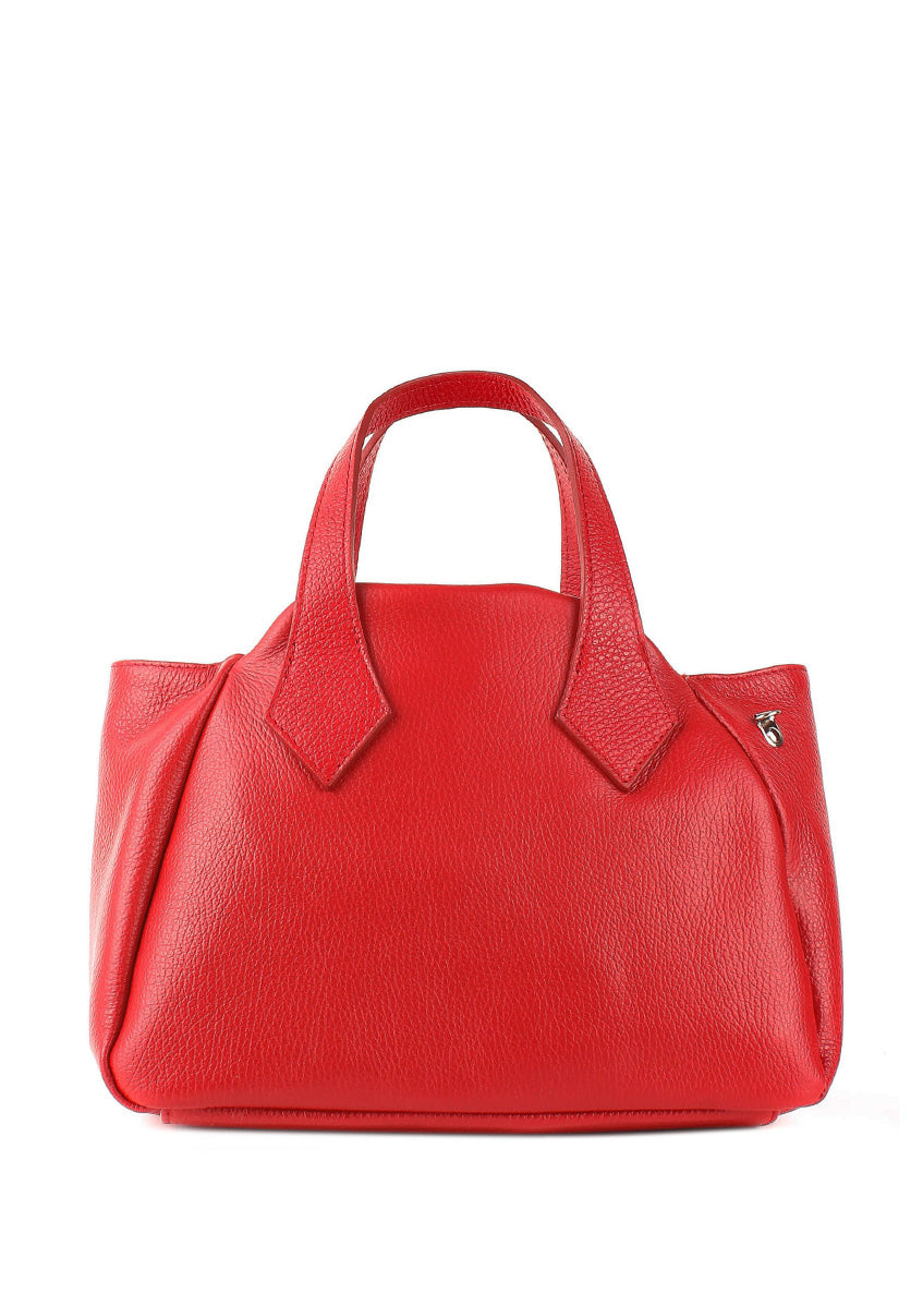 Bolso de mano de piel italiana Rojo 4390-13-32