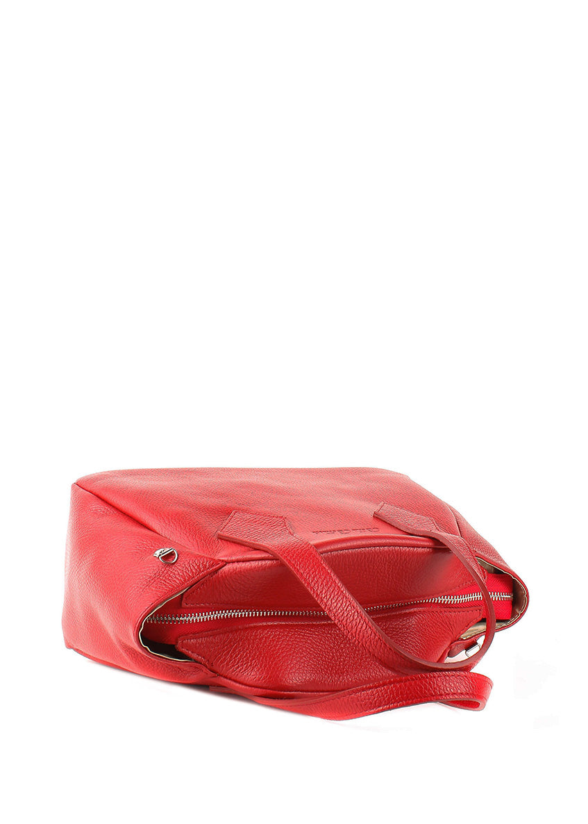 Bolso de mano de piel italiana Rojo 4390-13-32