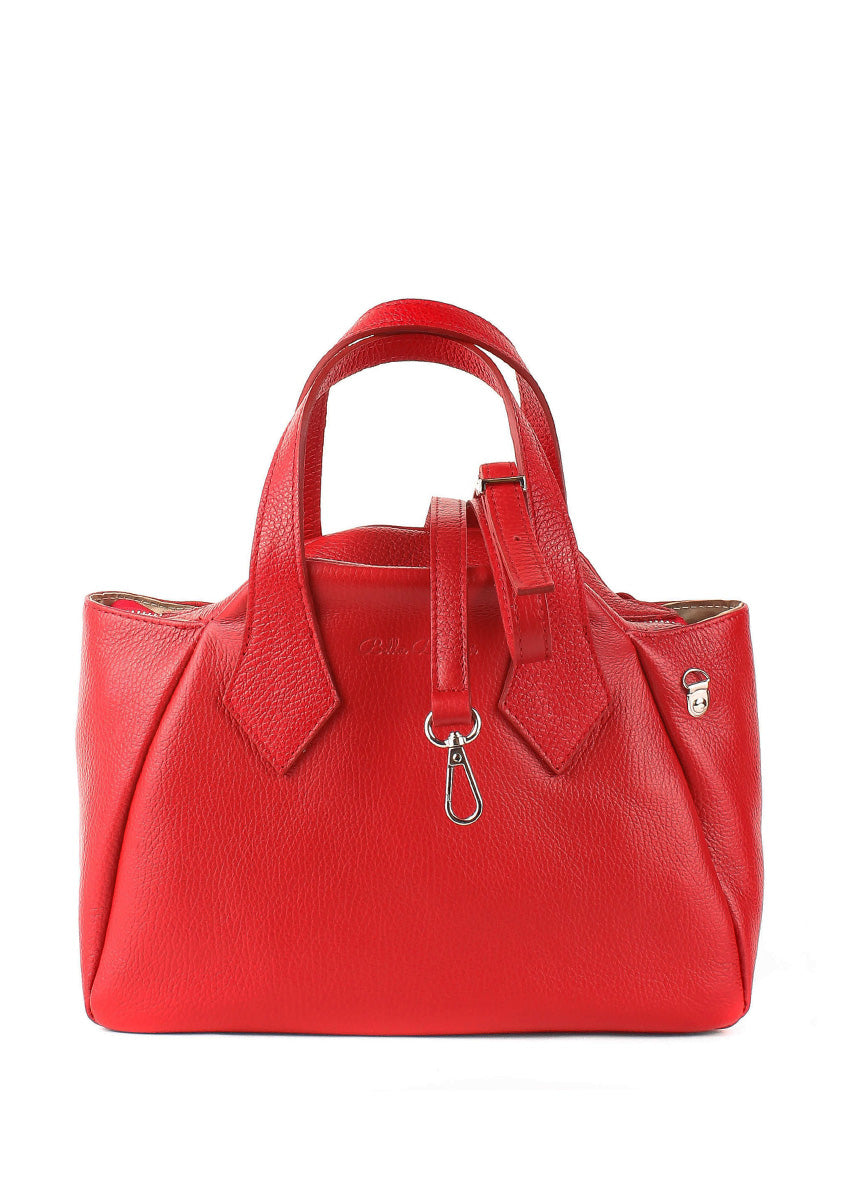 Bolso de mano de piel italiana Rojo 4390-13-32