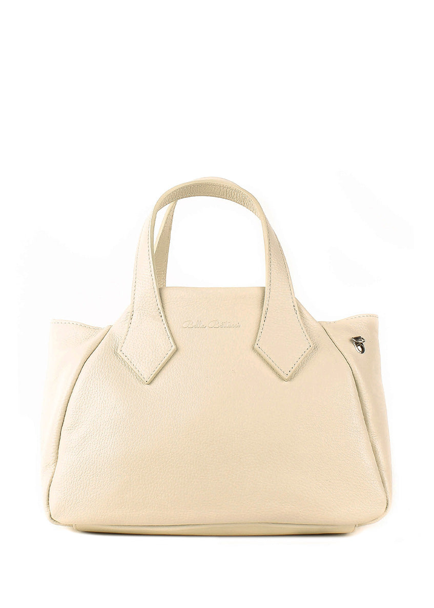 Bolso de mano de piel italiana Beige 4390-11-32
