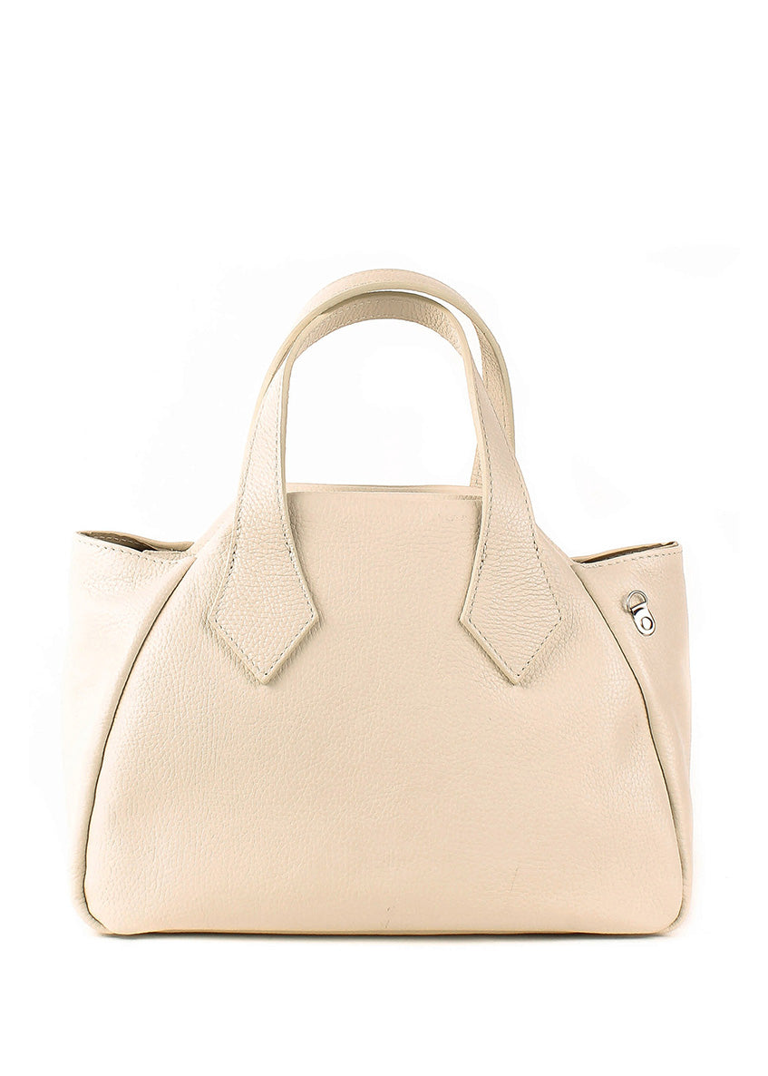 Bolso de mano de piel italiana Beige 4390-11-32