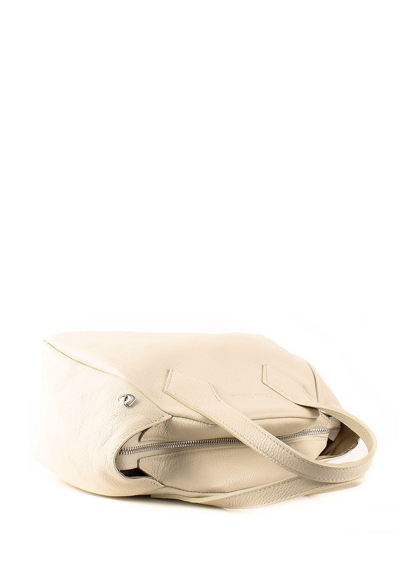 Bolso de mano de piel italiana Beige 4390-11-32