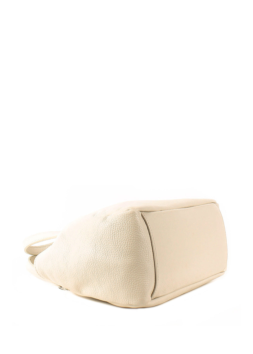 Bolso de mano de piel italiana Beige 4390-11-32